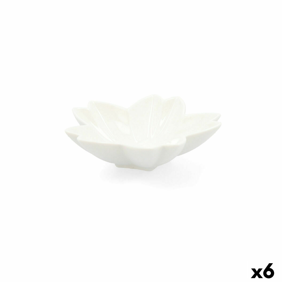 Snackdienblad Quid Select Wit Keramisch Bloem (6 Stuks) (Pack 6x)